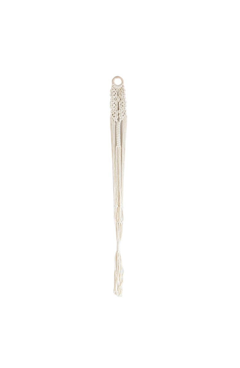 Foreside Home and Garden Macrame White Cotton Plant Hanger Rope 47", Main, color, White