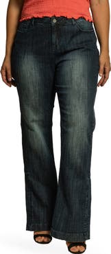 Standards & Practices High Waist Slit Hem Wide Leg Jeans