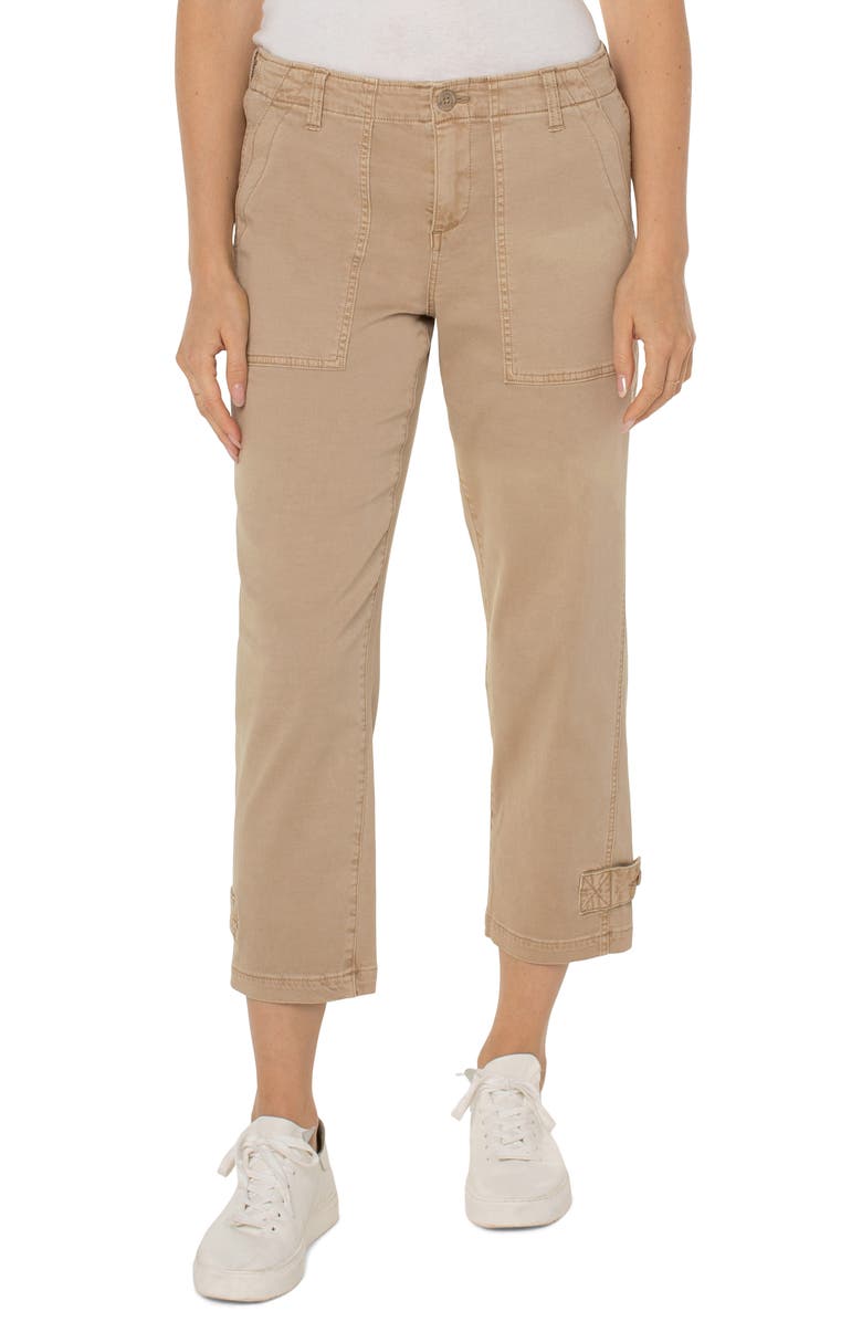 Liverpool Los Angeles Cinch Hem Crop Straight Leg Utility Pants, Main, color, 