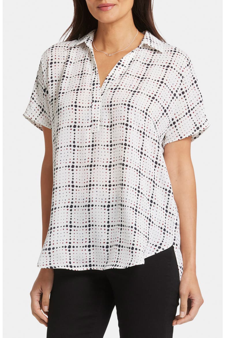 Becky Split Neck Woven Top, Alternate, color, SKYLIGHT