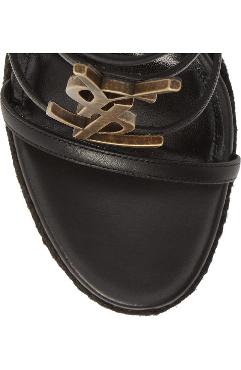 Saint Laurent Cassandra YSL Logo Wedge Sandal, Alternate, color,