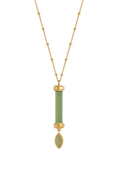 Guardian Spirit Jade Evil Eye Gold Necklace