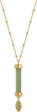 Karma and Luck Guardian Spirit Jade Evil Eye Gold Necklace