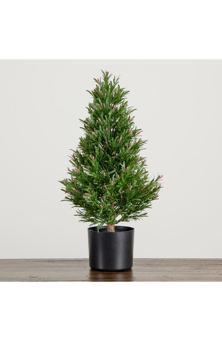 NEARLY NATURAL 2-ft UV Resistant Artificial Rosemary Cone Topiary Tree, Alternate, color, Green