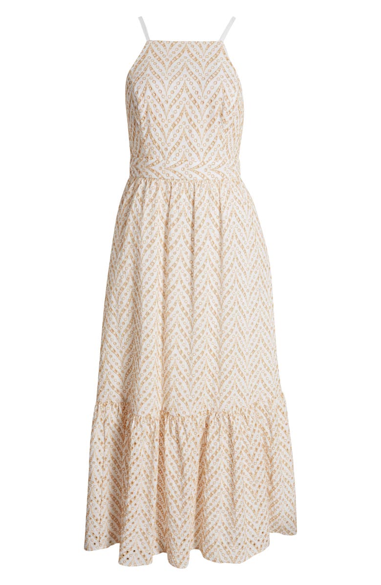 Lilly Pulitzer<sup>®</sup> Charlese Eyelet Tiered Cotton Maxi Dress, Alternate, color, Sand Bar Mermaid Tail