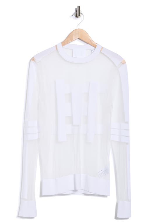 Helmut Lang Astro Sheer Mesh Sweater In White