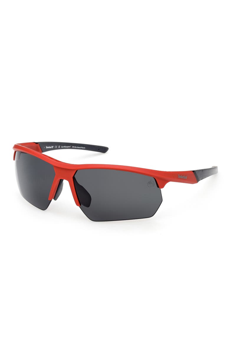 73mm Sunglasses, Alternate, color, MATTE RED / SMOKE POLARIZED