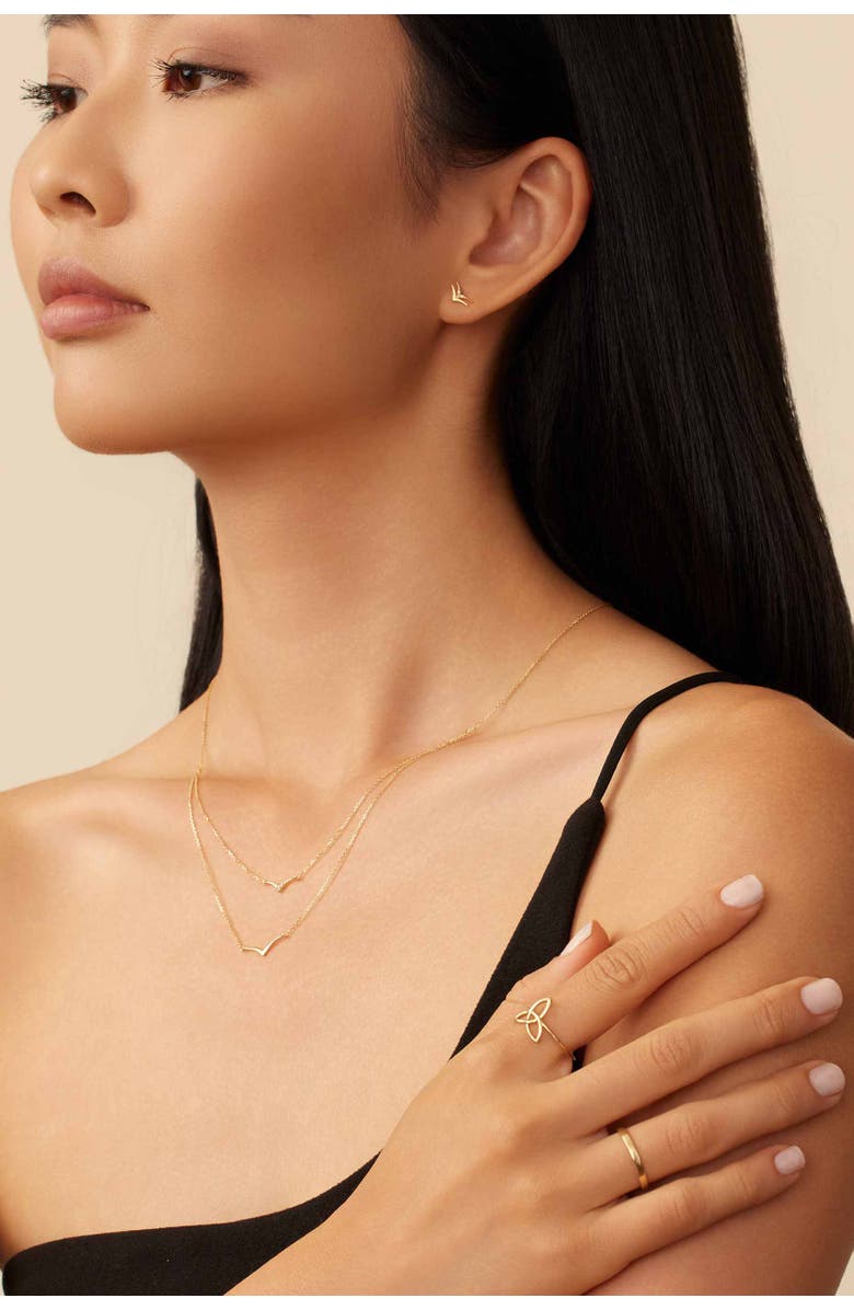 Oradina 14K Yellow Gold Fly High Layered Pendant Necklace, Alternate, color, Yellow Gold