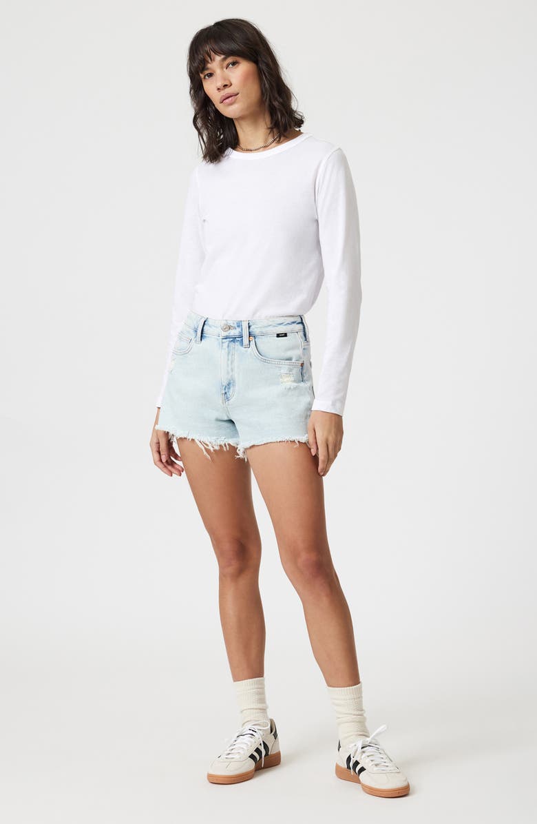 Mavi Jeans Rosie High Waist Cutoff Denim Shorts, Alternate, color, Bleached