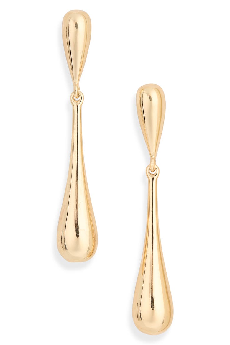Linear Teardrop Drop Earrings, Main, color, GOLD