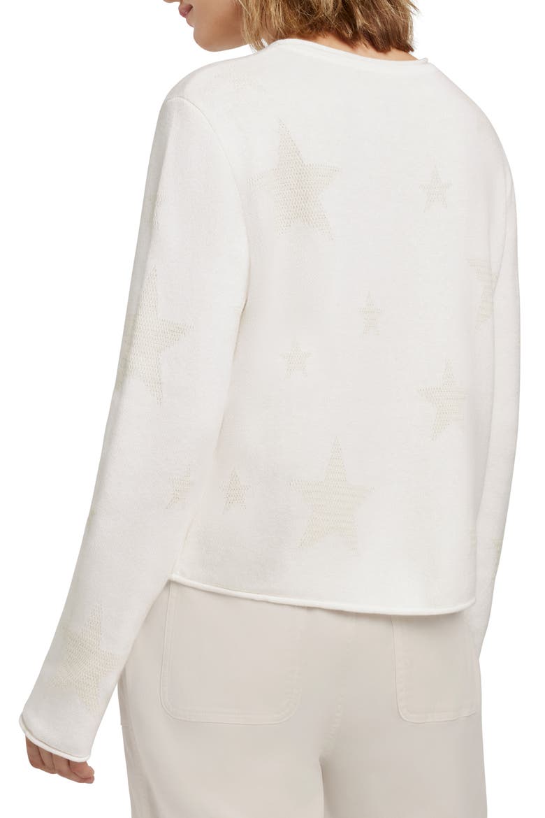 Stevie Star Sweater, Alternate, color, WHITE/ MOONSTONE