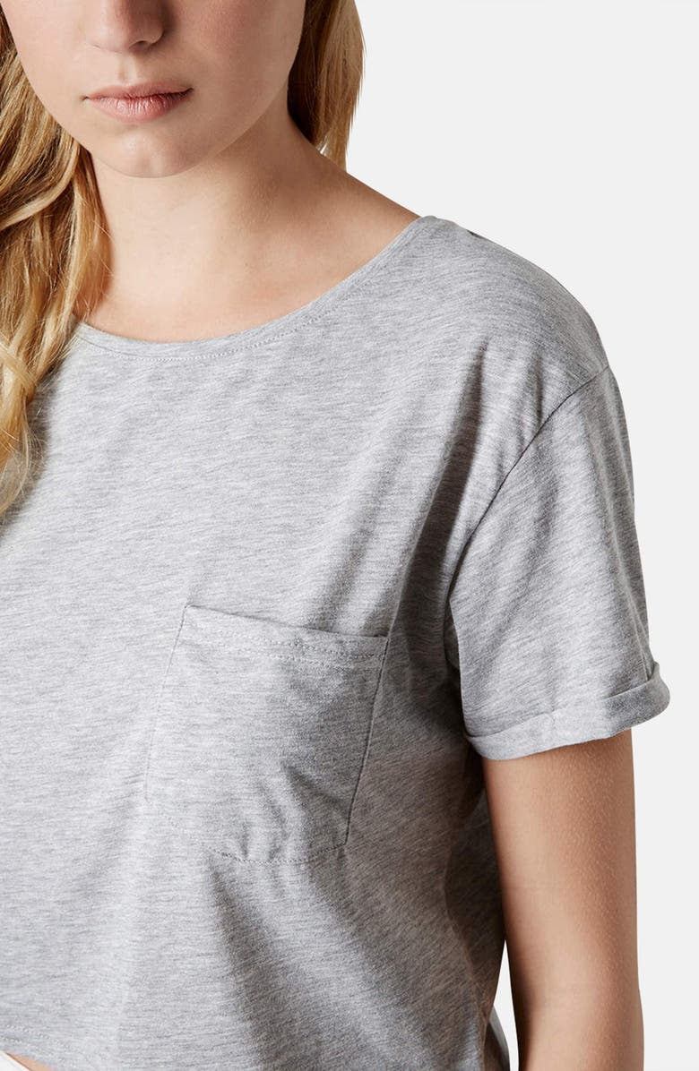 Topshop Crop Pocket Tee, Alternate, color,