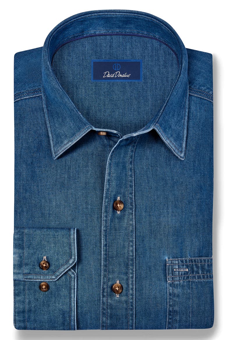 Cotton Denim Shirt, Alternate, color, DENIM