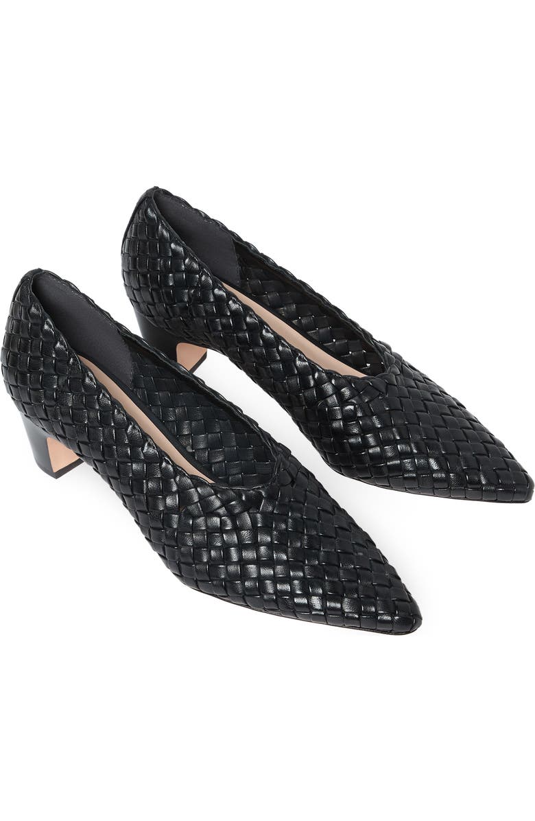 Loeffler Randall Maeve Woven Leather Pointed Toe Pump, Alternate, color, Black