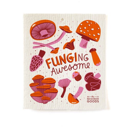 The Neighborgoods Mushroom Dish Towel + Sponge Cloth Gift Set In Multi