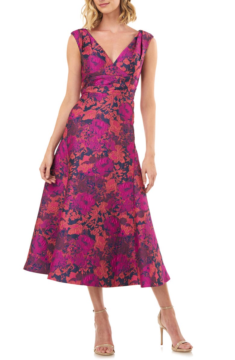 Kay Unger Jacquard Cocktail Dress, Main, color, 