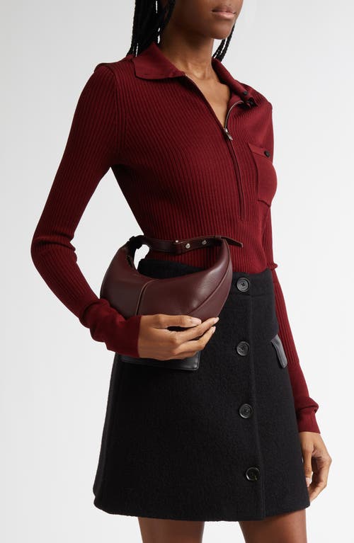 Proenza Schouler Mini Slide Leather Top Handle Bag In Dark Red
