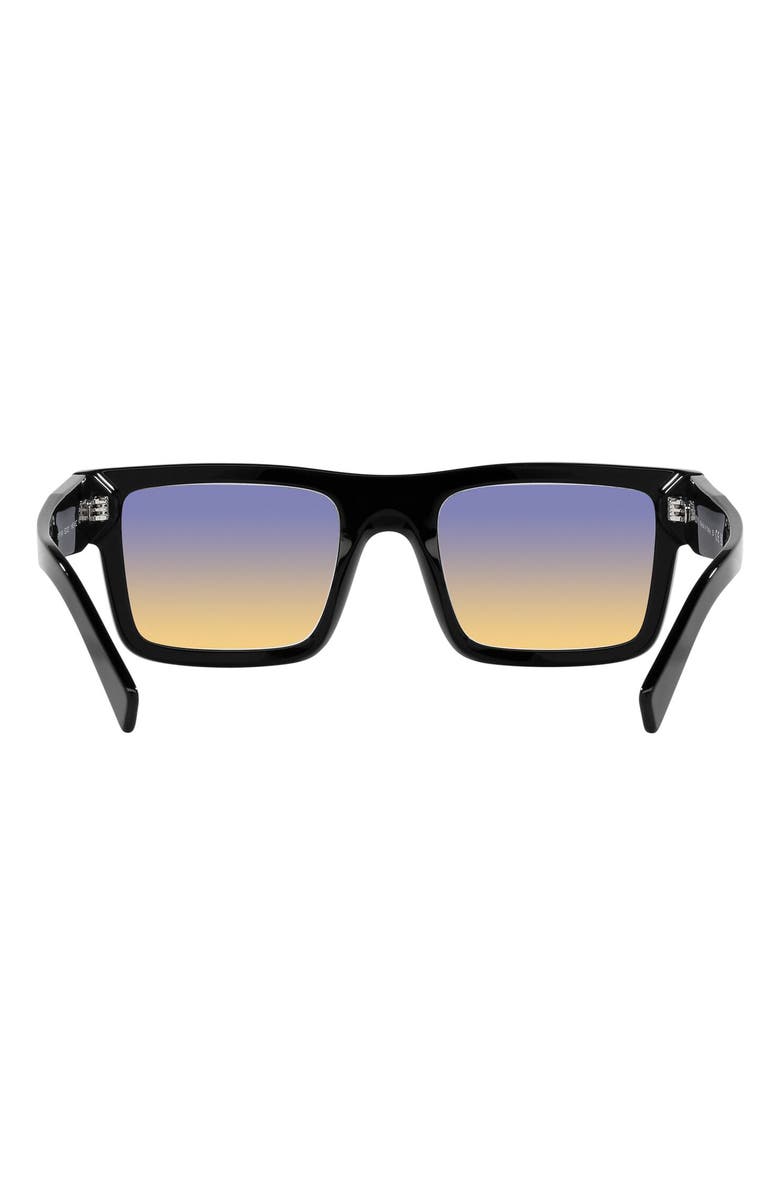 Prada 52mm Rectangular Sunglasses, Alternate, color, Black Yellow