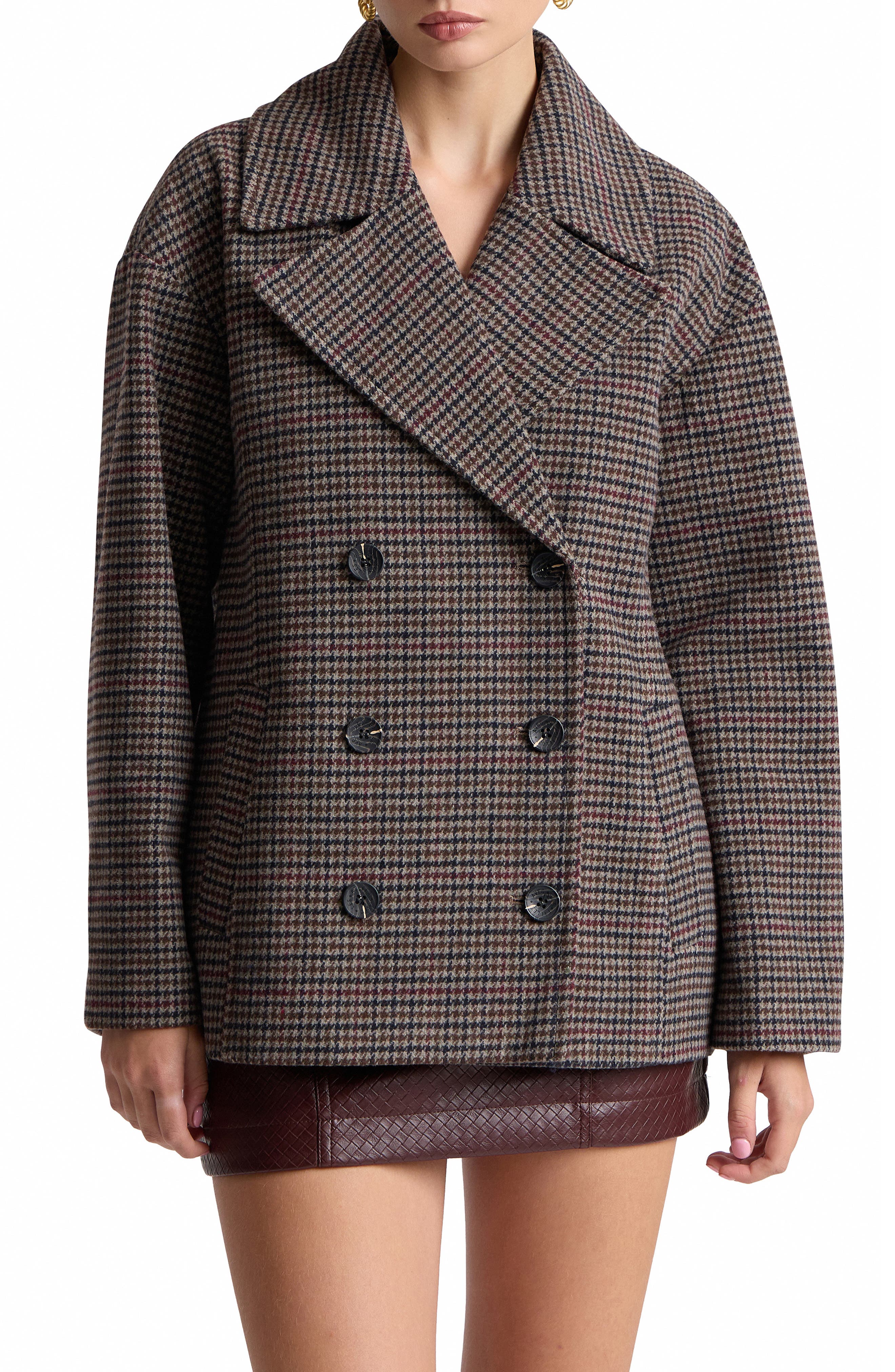 selected NAVY - BROWN HOUNDSTOOTH