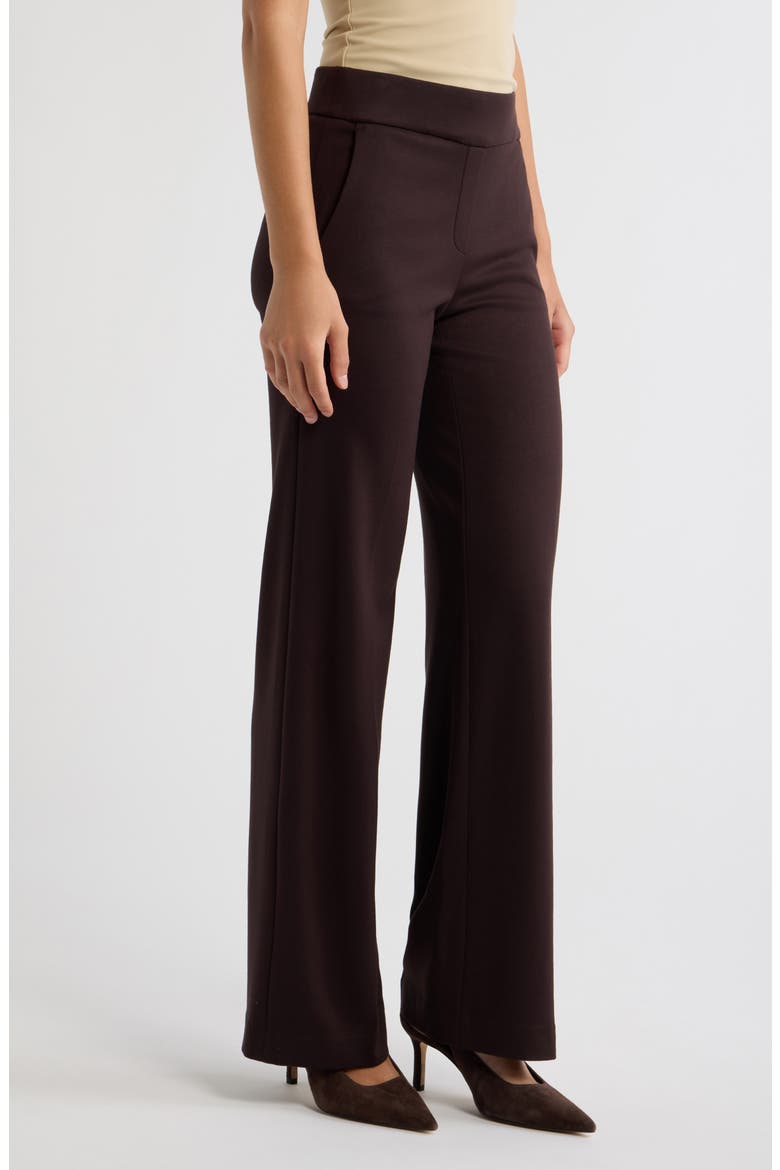 Pull-On Wide Leg Trousers, Alternate, color, DEEP MAHOGANY