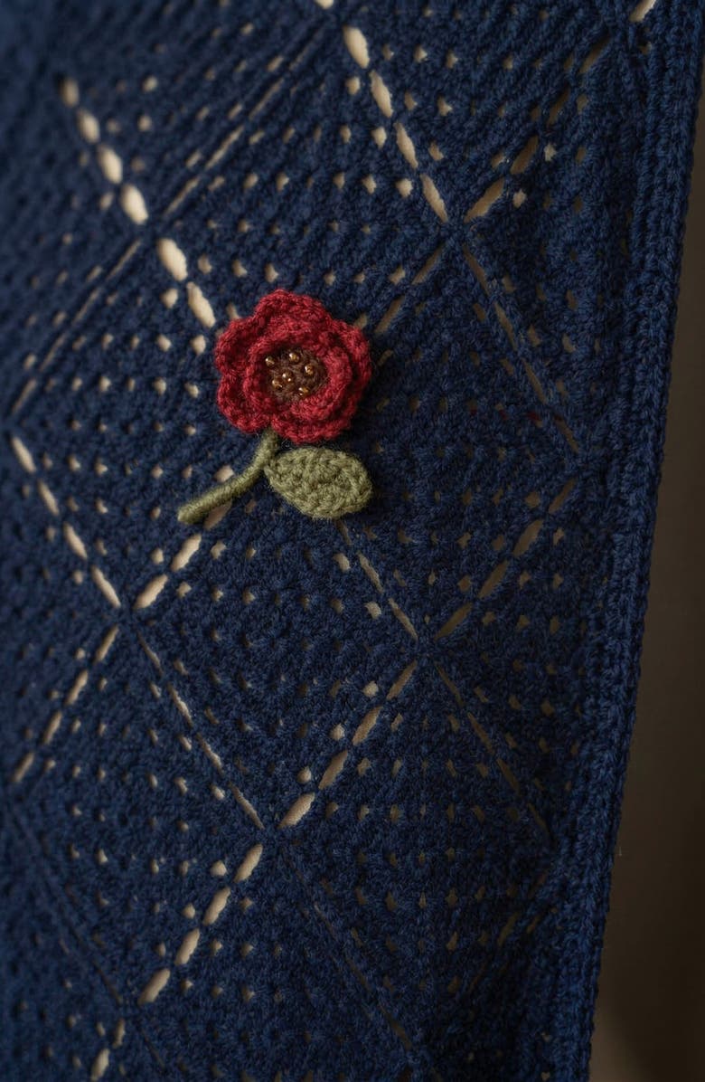 Modenaire Open Knit Short Sleeve Shirt, Alternate, color, Navy Blue