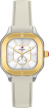 MICHELE Meggie Sport Chalk Silicone Strap Watch, 33mm