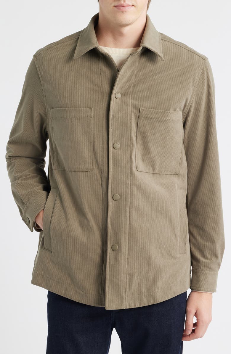 BOSS Carper Corduory Shirt Jacket, Alternate, color, Open Brown