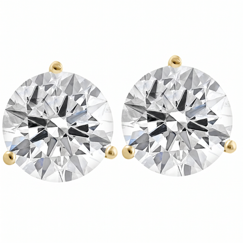 Certified 8 Ct tw 14k Gold Lab Grown Round-Cut Diamond Martini Studs