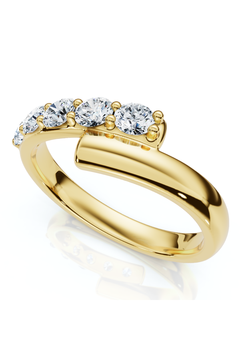 Bypass 3/8Ct Diamond Fashion Anniversary Ring 14k Gold Lab Grown, Main, color, 14k Yellow Gold