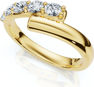 Bliss Diamond Bypass 3/8Ct Diamond Fashion Anniversary Ring 14k Gold Lab Grown