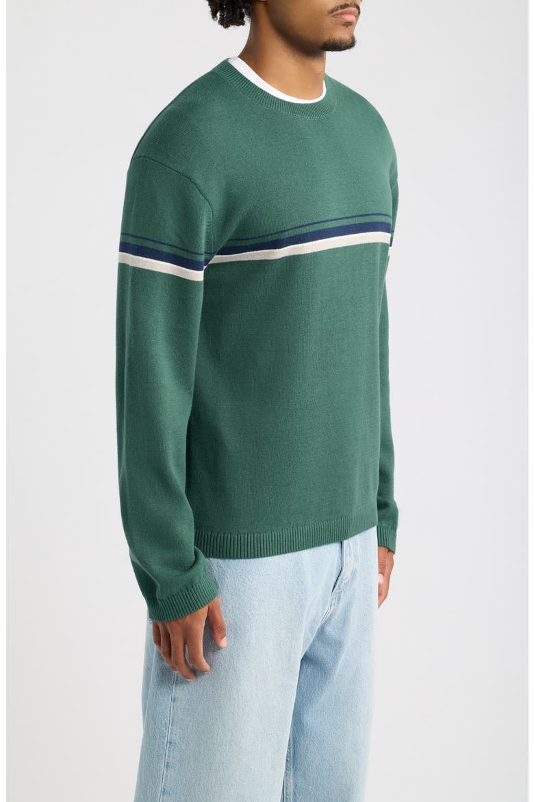 Stripe Cotton Sweater, Alternate, color, GREEN WADE STRIPE