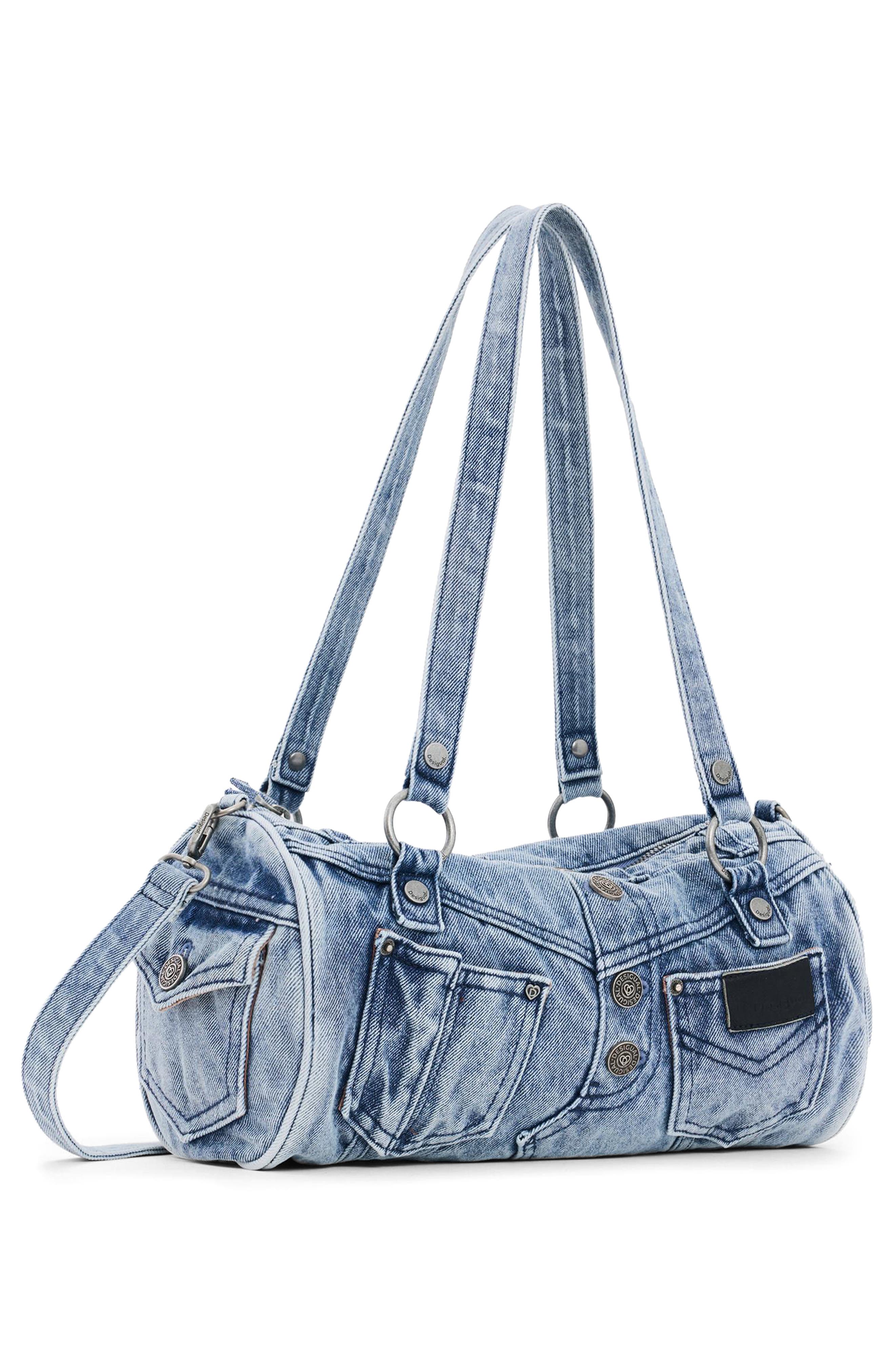 Desigual Denim Pockets East/West Bag, Alternate, color, Light Blue