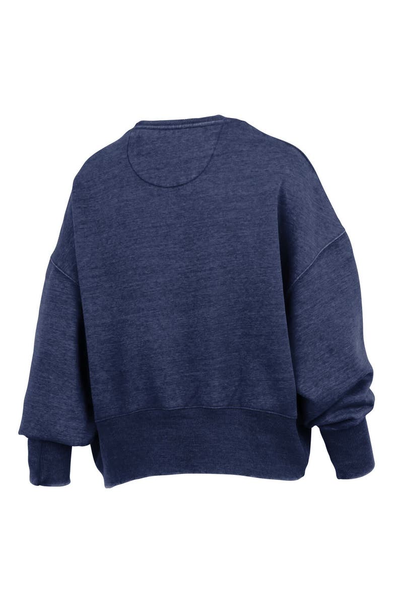 PRESSBOX Women's Pressbox Navy Penn State Nittany Lions Oversized Waist-Length Crewneck Sweatshirt, Alternate, color, Navy