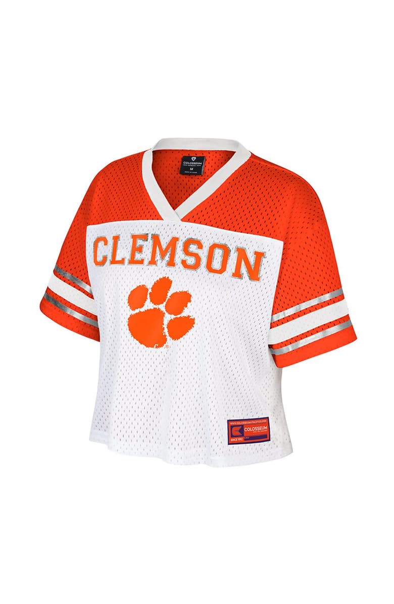 COLOSSEUM Women's Colosseum  White Clemson Tigers Treasure Cropped Football Jersey, Alternate, color, White