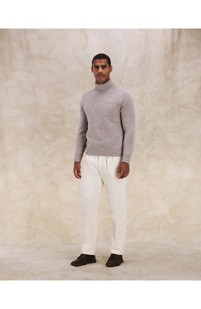 Fortela Mallory Merino Wool High Neck Sweater, Alternate, color, Taupe