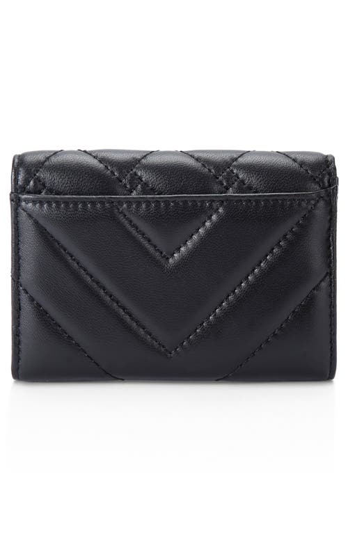 Kurt Geiger London Flap Multi Leather Trifold Card Holder In Black