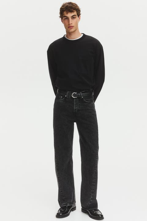 Loose-fit straight twisted-leg jeans