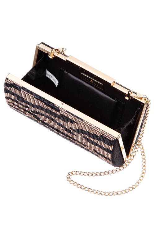Nina Lea Frame Clutch In Black-gold