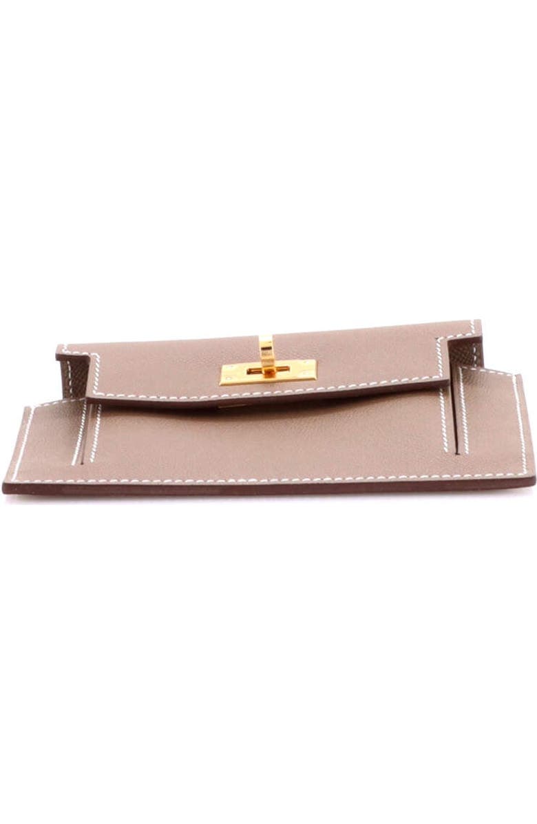 Pre-Owned Hermes Kelly Pocket Compact Wallet Epsom, Alternate, color, Etoupe