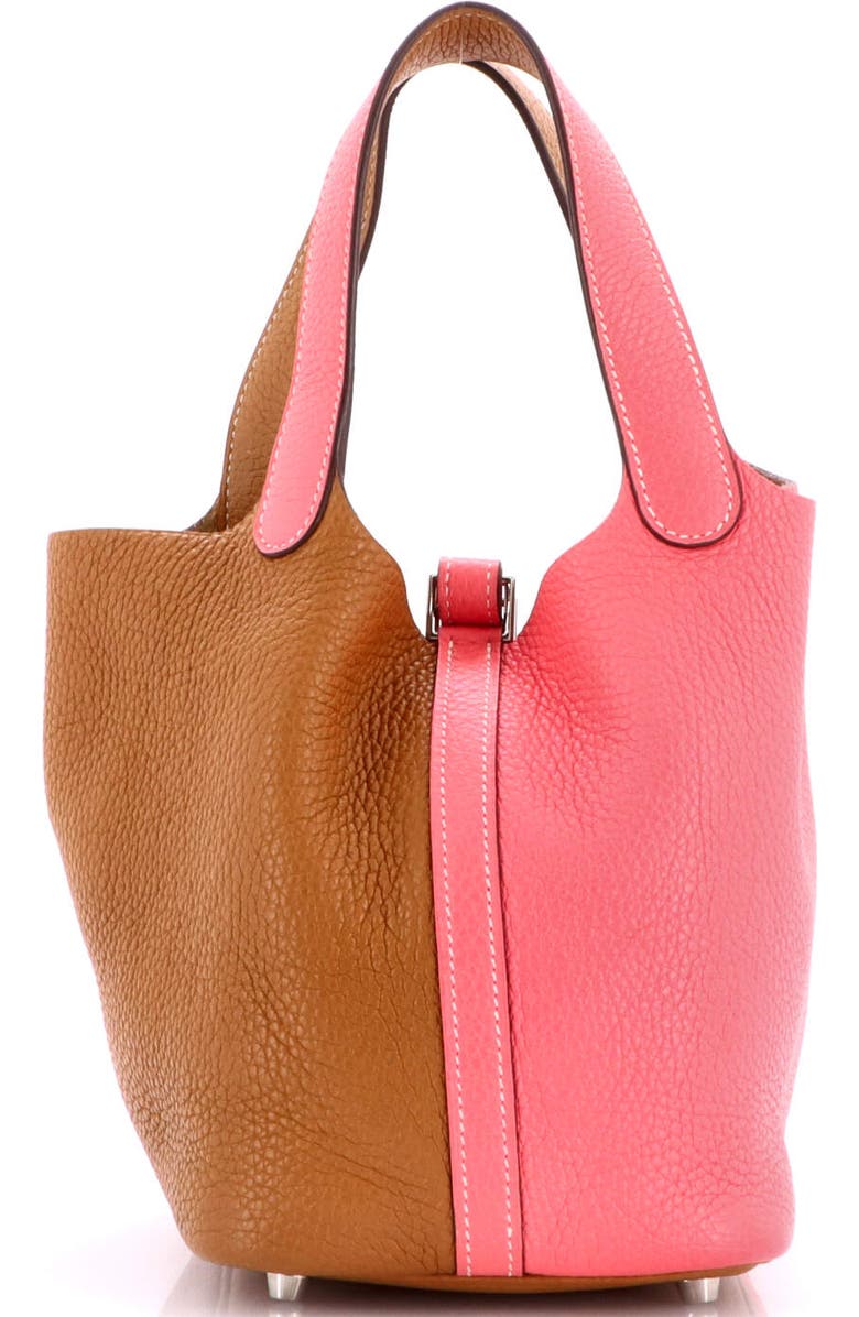 Pre-Owned Hermes Picotin Lock Bag Bicolor Clemence PM, Alternate, color, Casaque - Rose Azalee/Sesame