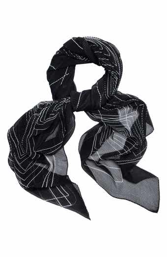 SAACHI Pleated Geometric Print Scarf