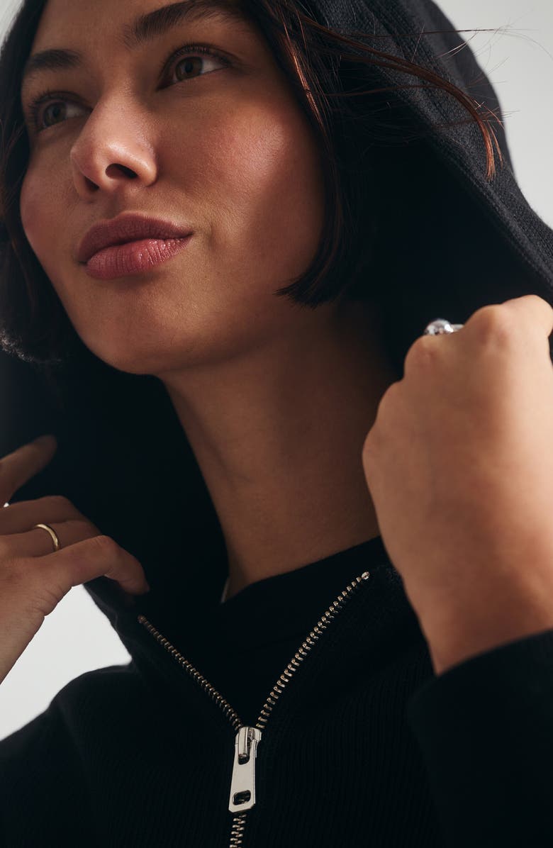 Brooklyn Industries Crop Full Zip Hoodie, Alternate, color, Black