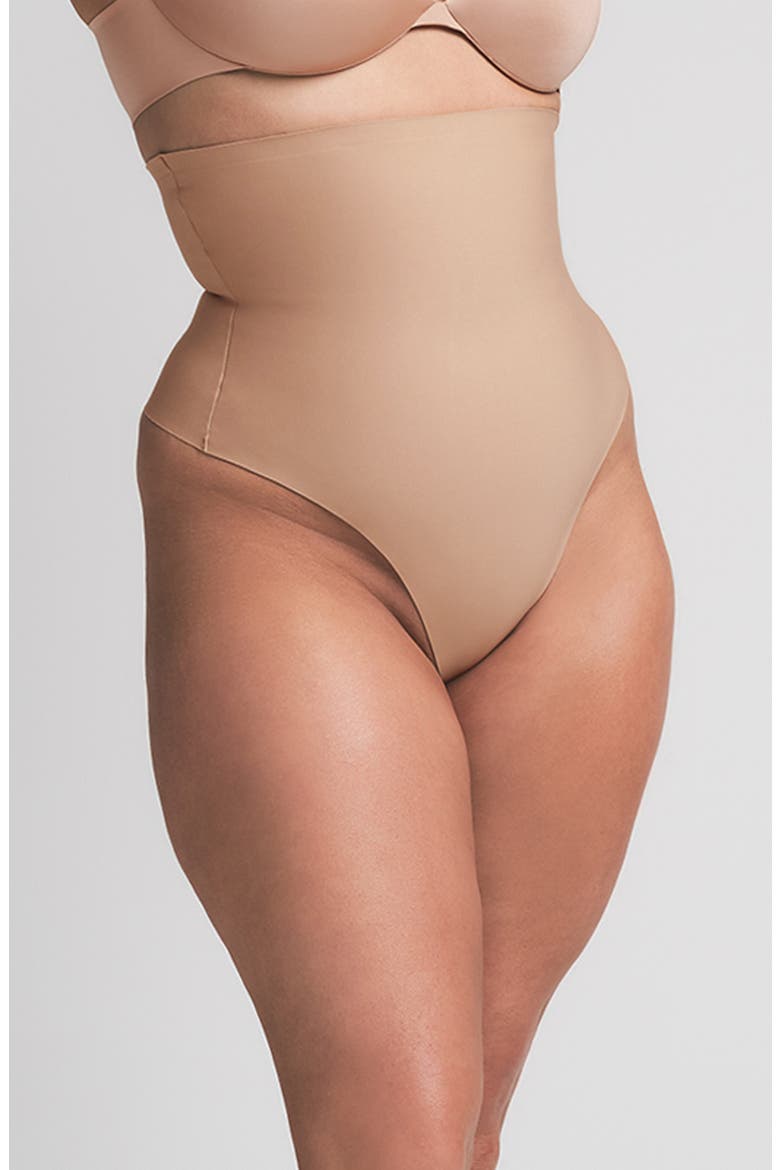 Body Core Sculpt High Waist Thong, Alternate, color, CLAY