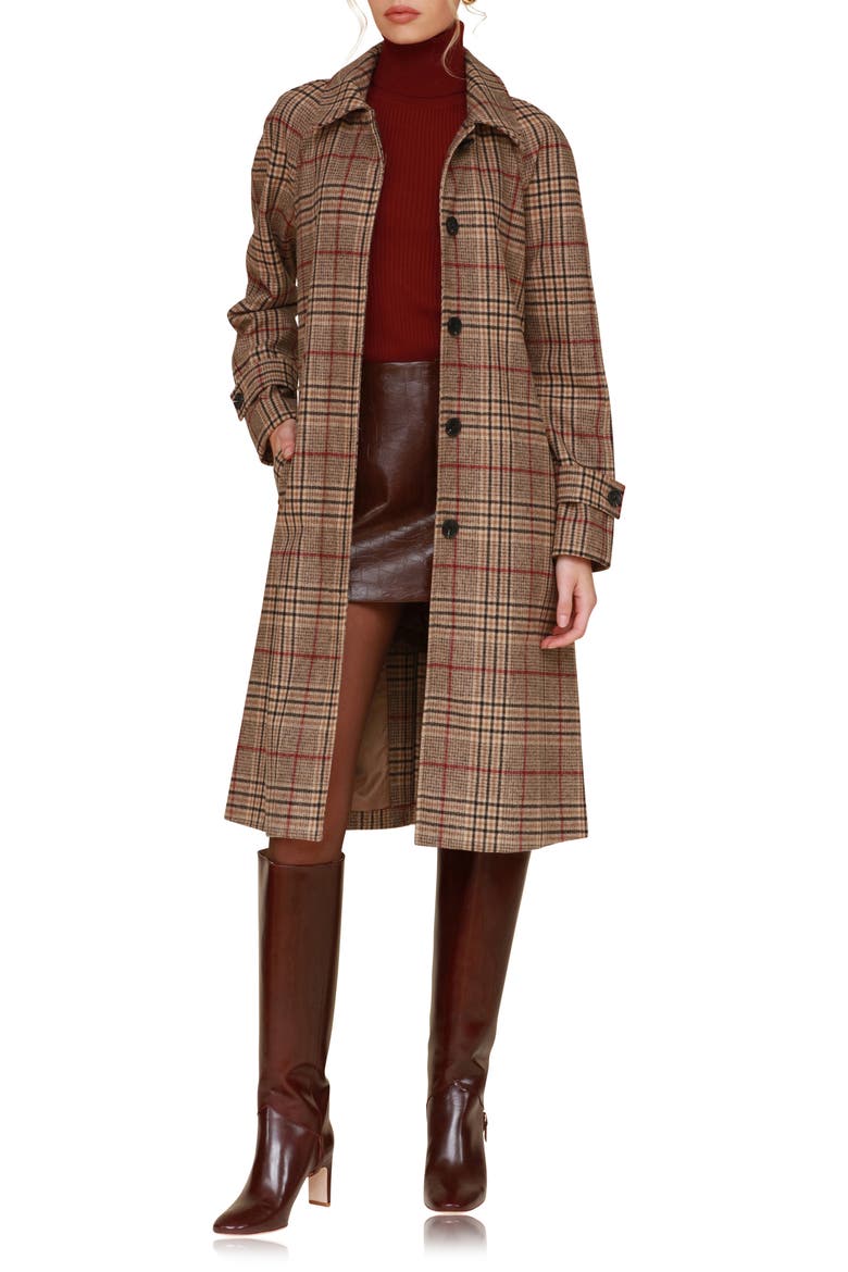 Plaid Belted Longline Coat, Alternate, color, HERITAGE PLAID