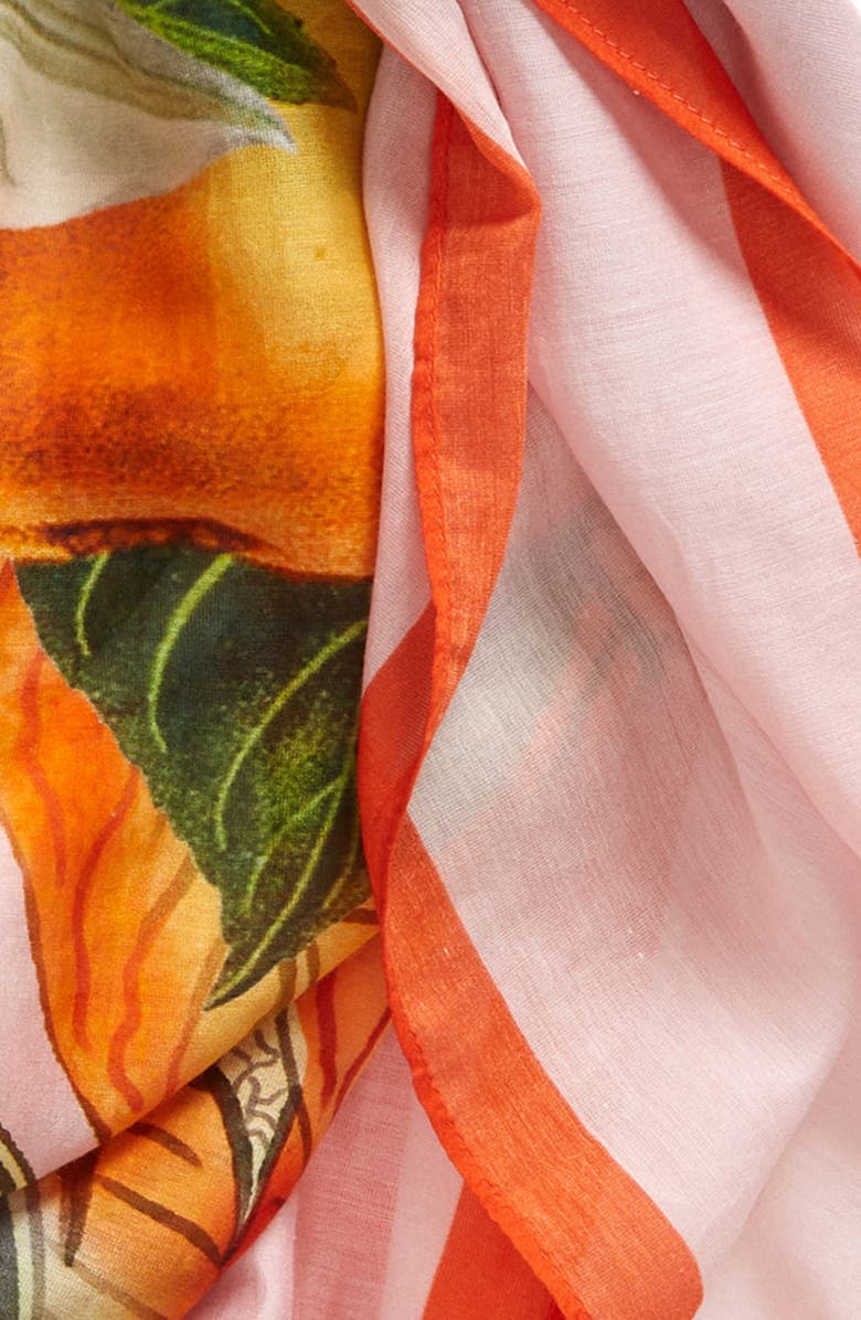 Echo Orangerie Cotton & Silk Square Scarf, Alternate, color,