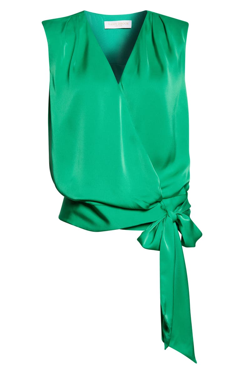 Ramy Brook Salina Sleeveless Satin Wrap Top, Alternate, color, 