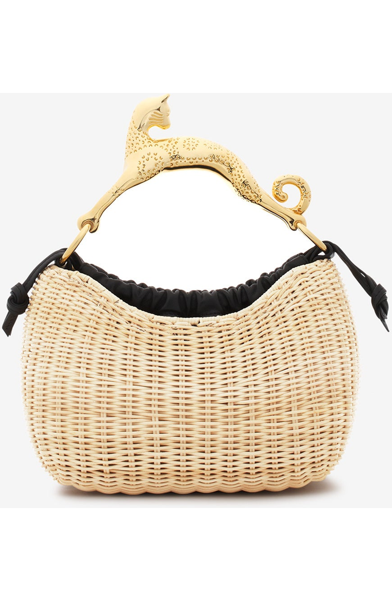 Lanvin Wicker Hobo Cat Bag Sm, Main, color,