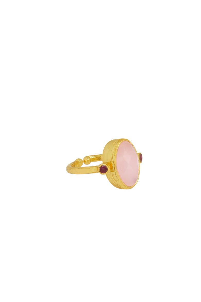 Lucia Rose Quartz Cocktail Ring, Main, color, Gold