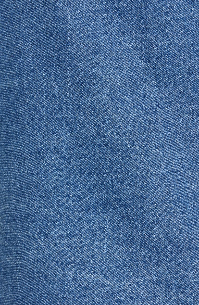 BP. Denim Oversize Trucker Jacket with Faux Shearling Collar, Alternate, color,