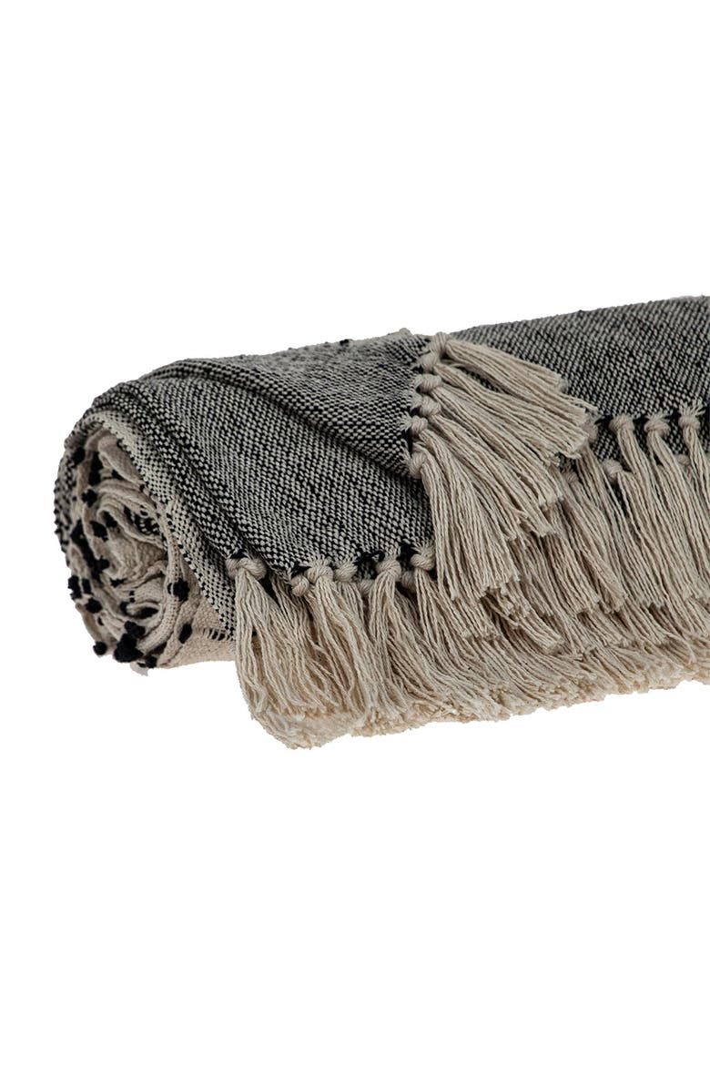 Alia Eclectic Beige 52" x 67" Woven Handloom Throw, Alternate, color, BEIGE